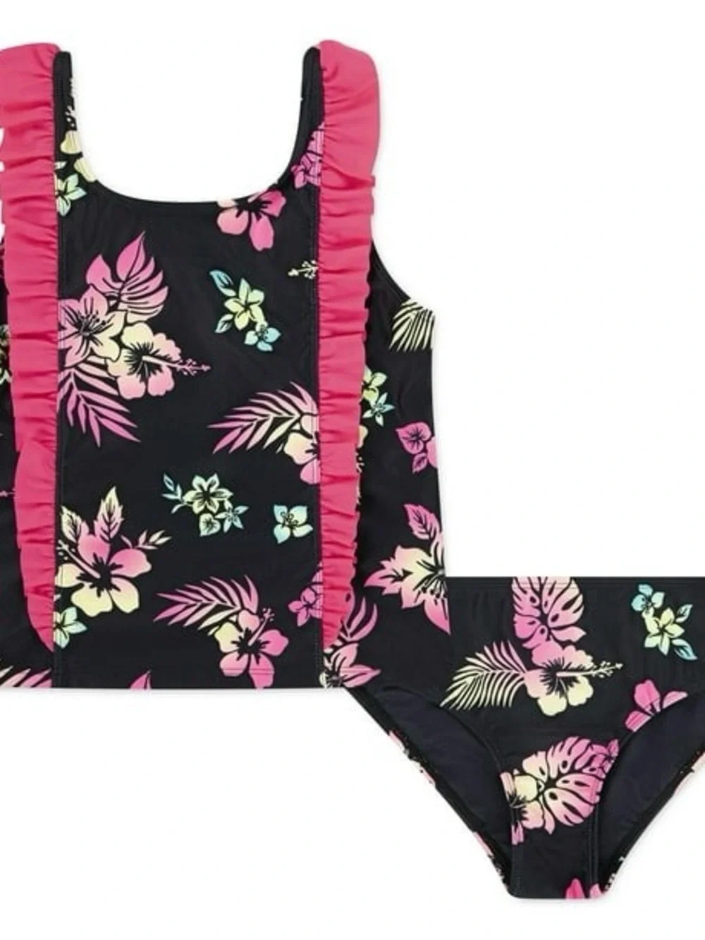 Hurley Girls 2-Piece Ruffle Tankini Swim Set Floral Print Size M(7-8) NWT